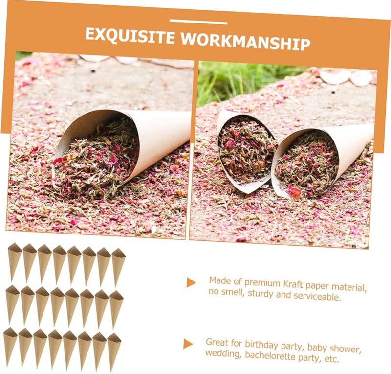 120 Pcs Mini Kraft Paper Flower Cones For Wedding Bouquet Decoration - Image 5